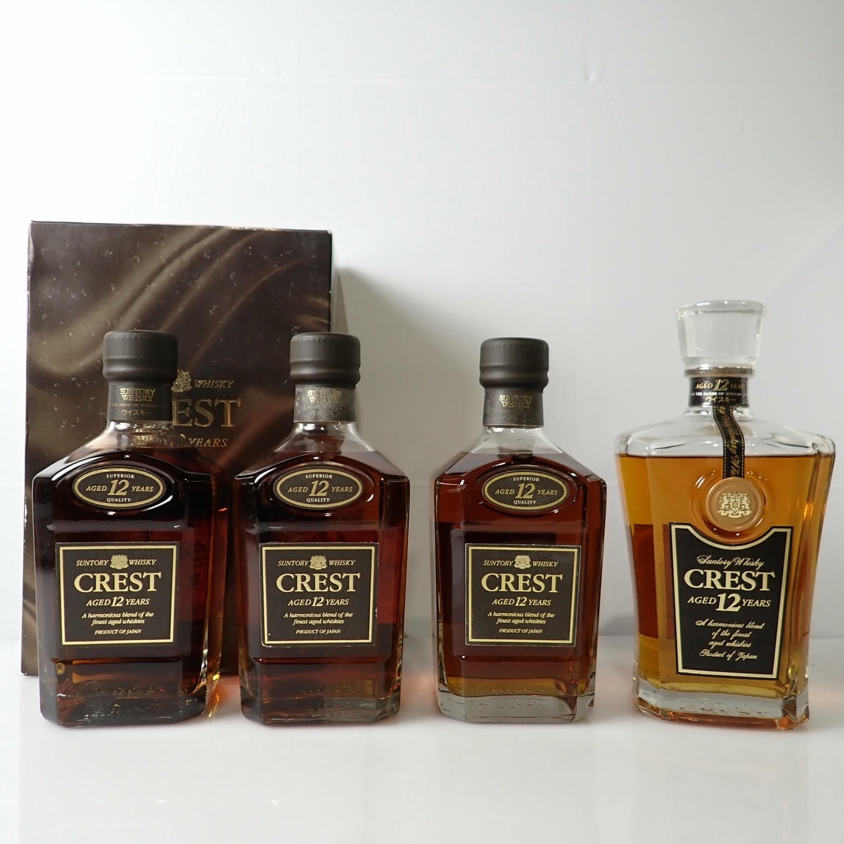 4本セット】SUNTORY（サントリー）クレスト 12年 各種（ 黒キャップ 43