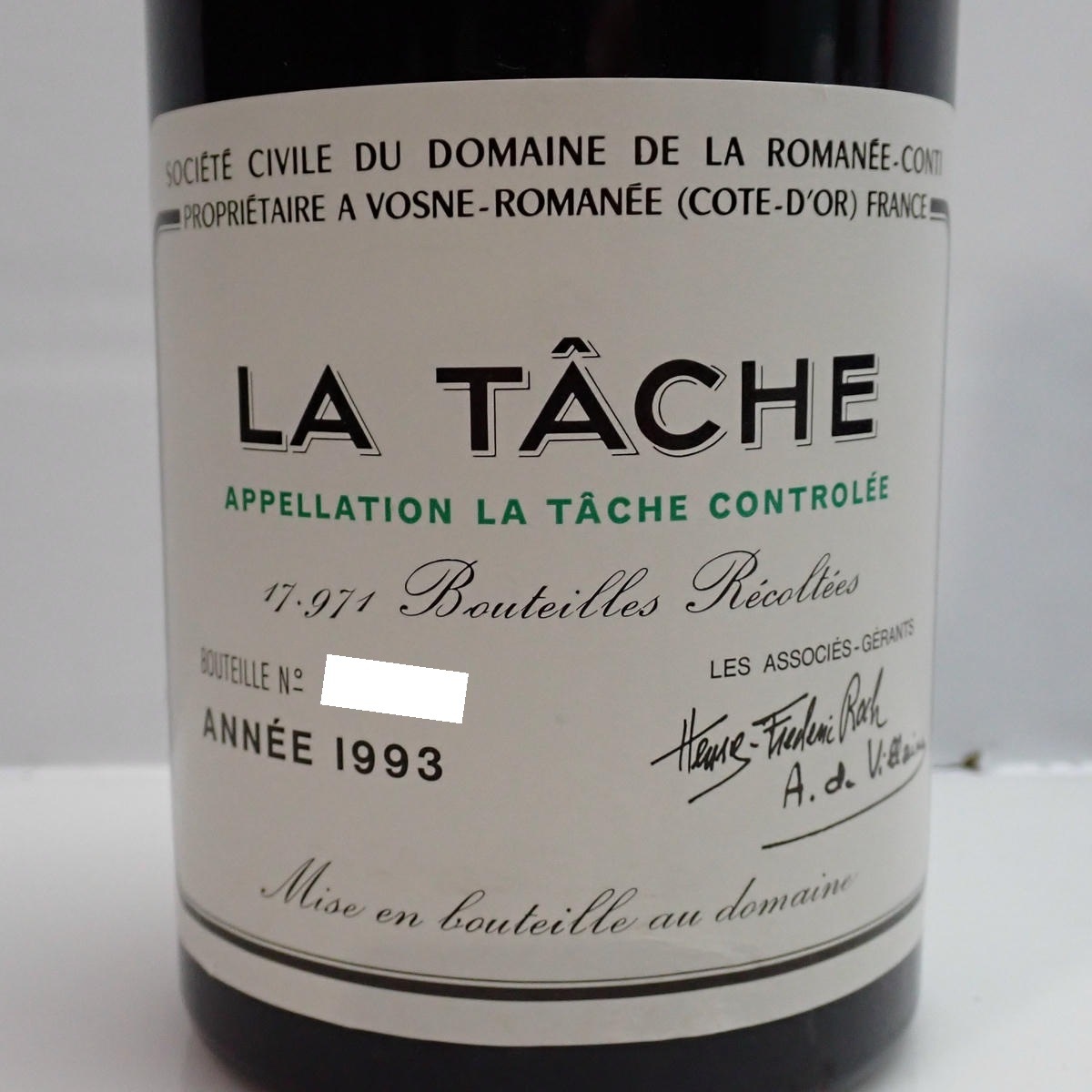 DRC LA TACHE（ラ ターシュ）1993 サントリー 箱なしの通販ショップ