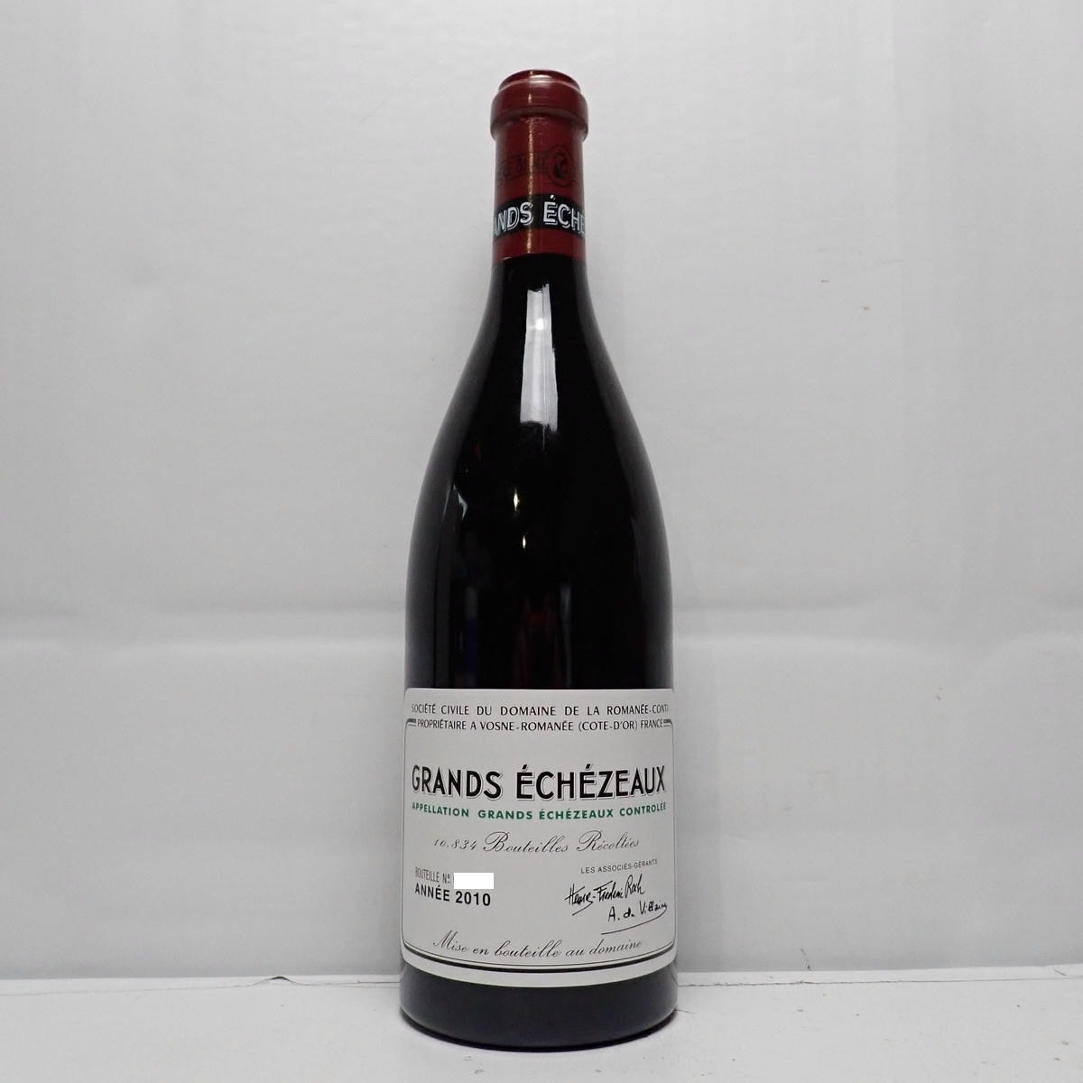DRC エシェゾー eahezeaux 2010 空瓶 空き瓶 未洗浄　ワイン DRC GRANDS ECHEZEAUX （グラン エシェゾー） 2010 ファインズ 箱なし