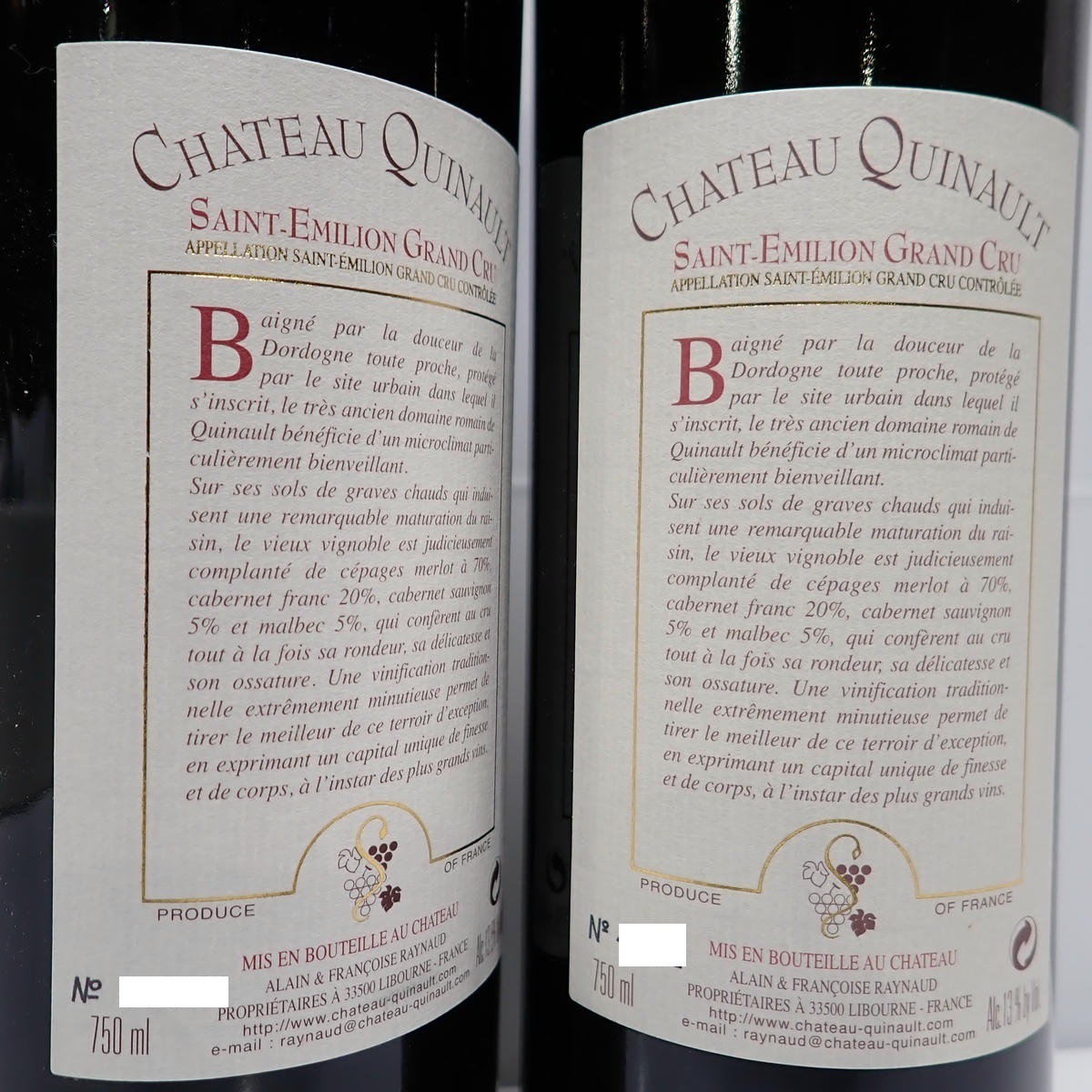 ��2�ܥ��åȡ�CHATEAU QUINAULT�ʥ���ȡ� ���Ρ��˥�󥯥� �Ƽ��1999 13.5�� 750ml ����Ȣ�ʤ�