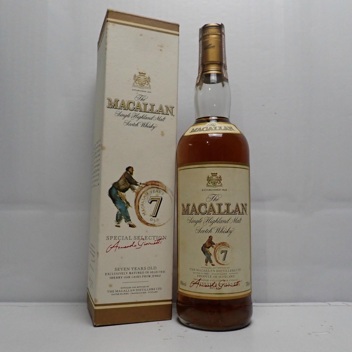 ［新価格］マッカラン7年 ジオベネッテイ　40% 750ml オールドボトル The MACALLAN（マッカラン）7年 アルマンド ジオベネッティ 箱付の通販