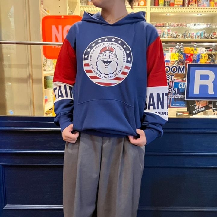 キャプテンサンタ》袖配色カブリパーカ【ミニ裏毛】 / JOYMARK DESIGN