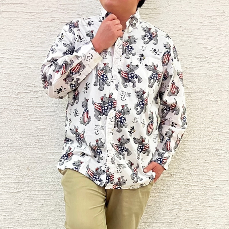 ショーナンデューク》DUKE＆SHACKLE総柄L/SBDシャツ / JOYMARK DESIGN