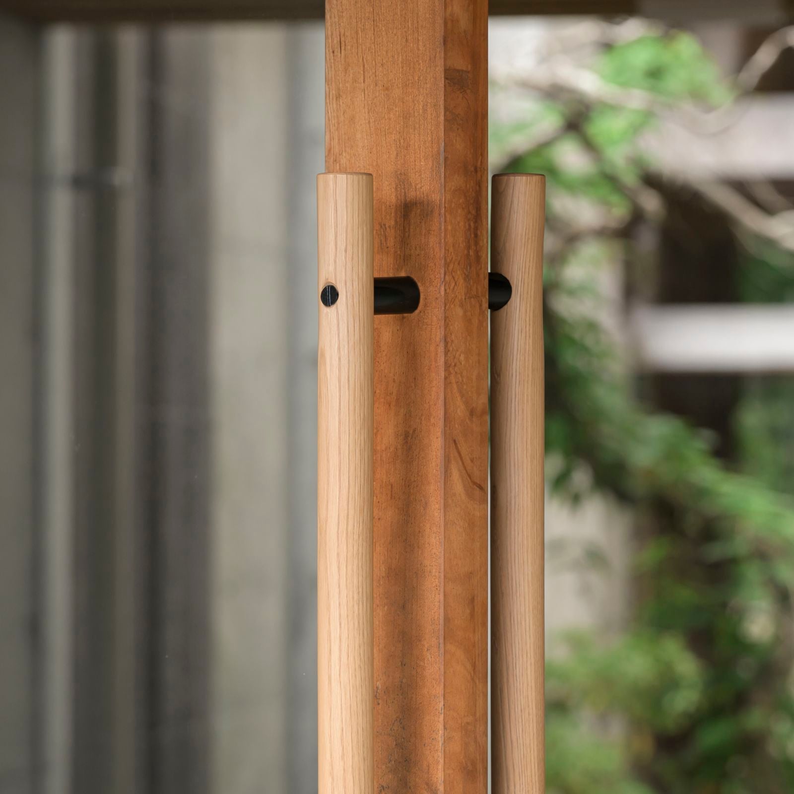 木製ドアハンドル ラウンド 栗(クリ)