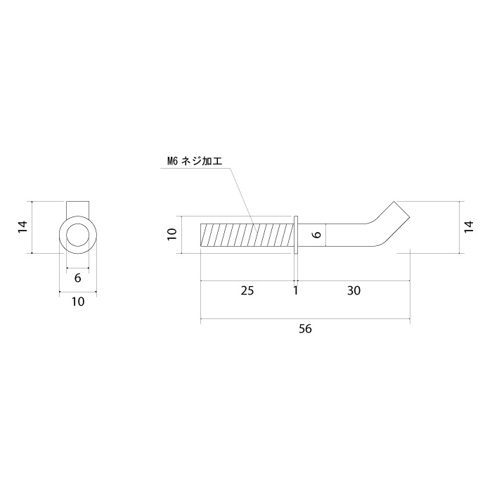 アンティーク加工 真鍮 曲げフック
