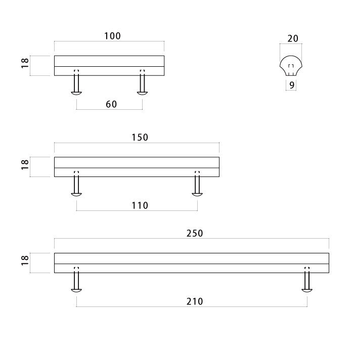 木製 家具ハンドル