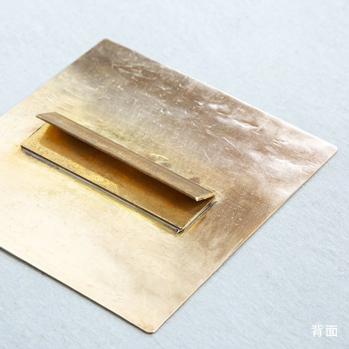 真鍮スクエア表札 槌目仕上げ 日本語