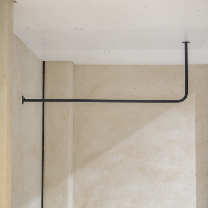 【BOU】錆びないL字型天吊りハンガーバー（黒）