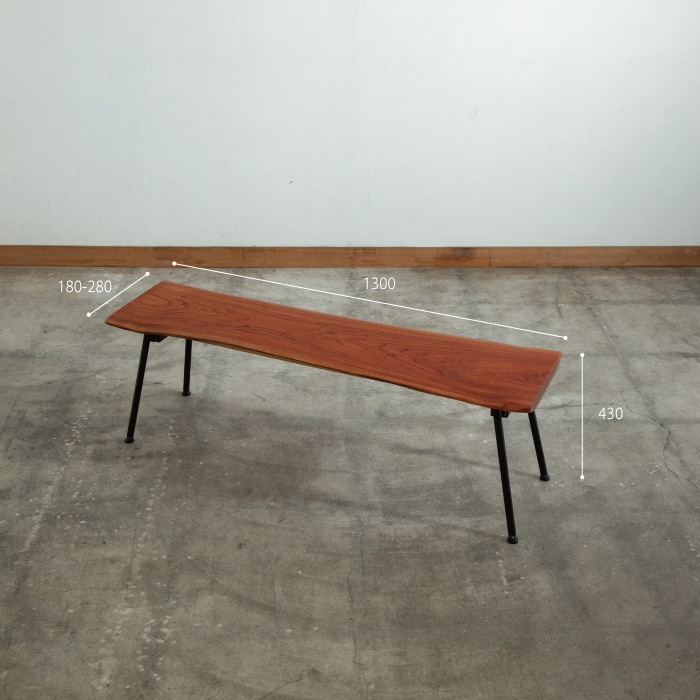 無垢天板ベンチ 香椿（チャンチン） W1300