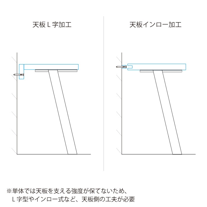 カウンターテーブル用 補助脚（H670）｜家具脚｜【上手工作所】
