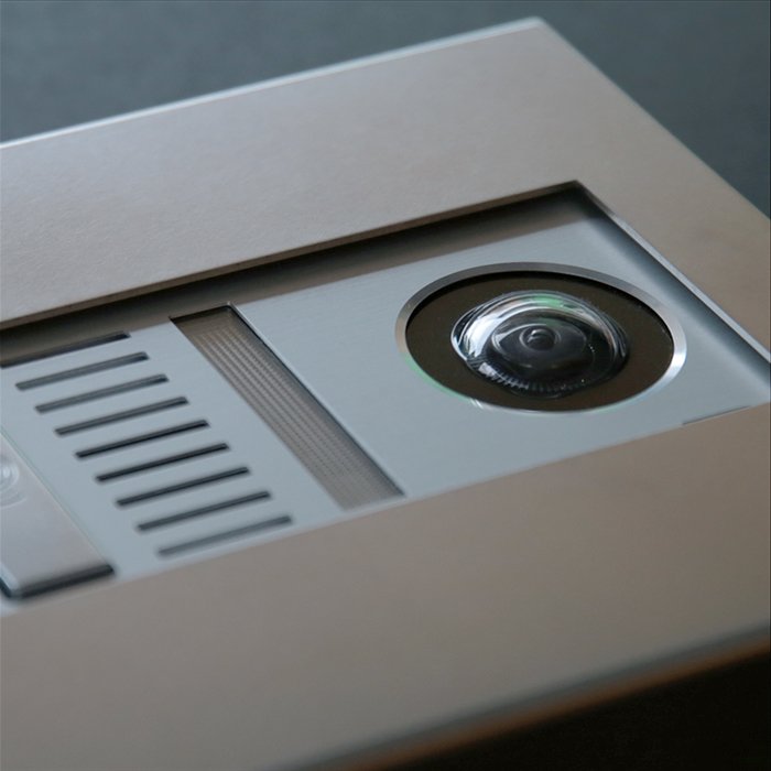 【Haco】大型専用インターフォンカバー表札 二世帯(ステンレス)