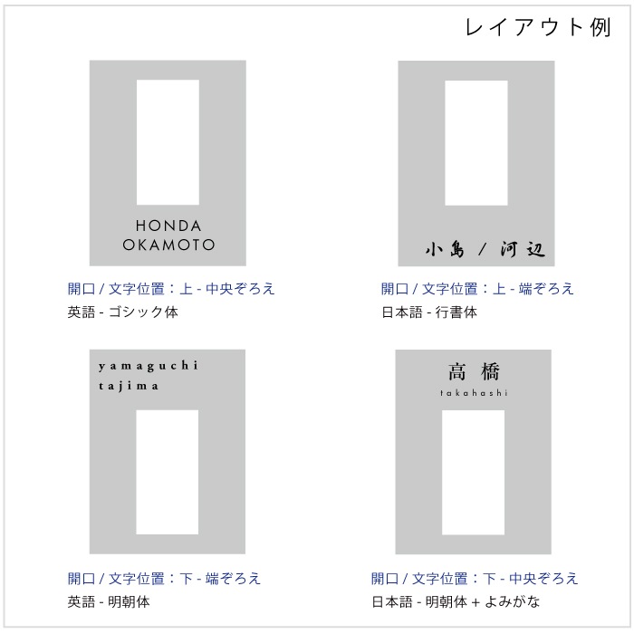 【Haco】大型専用インターフォンカバー表札 二世帯(ステンレス)