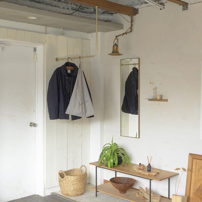 真鍮 L字型天吊りハンガーバー＜サイズオーダー＞ | サイズオーダー