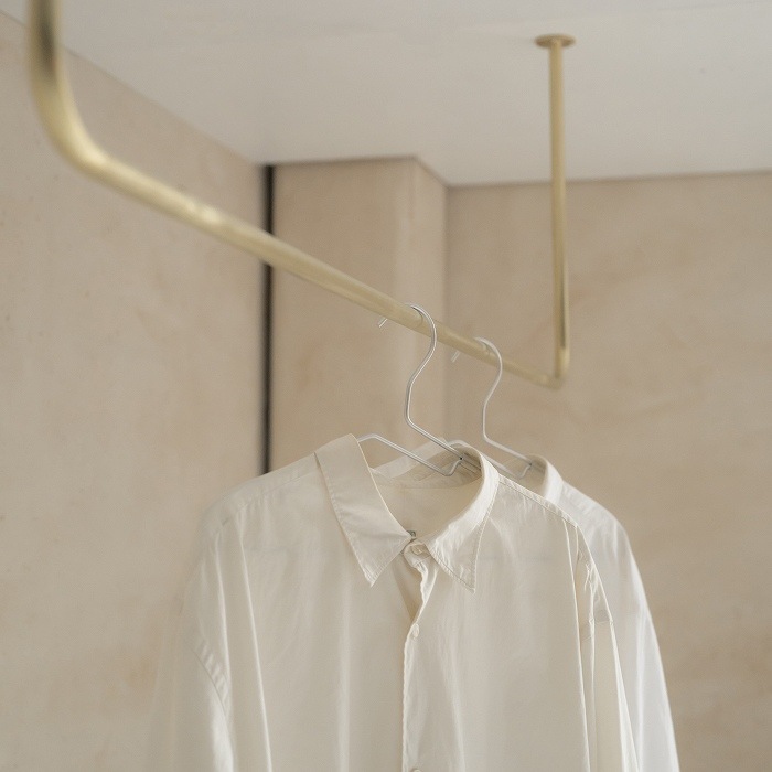 真鍮 コの字型天吊りハンガーバー＜サイズオーダー＞