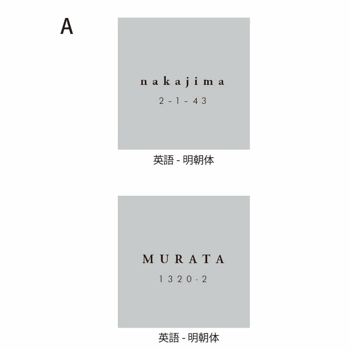 【Haco】スクエア表札 番地(ステンレス)