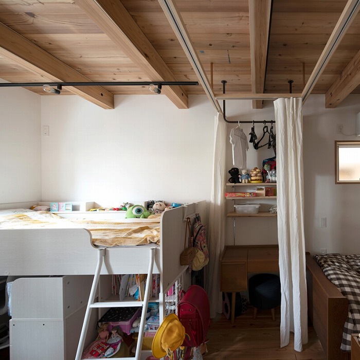 【BOU】錆びないコの字型天吊りハンガーバー(黒)<サイズオーダー>