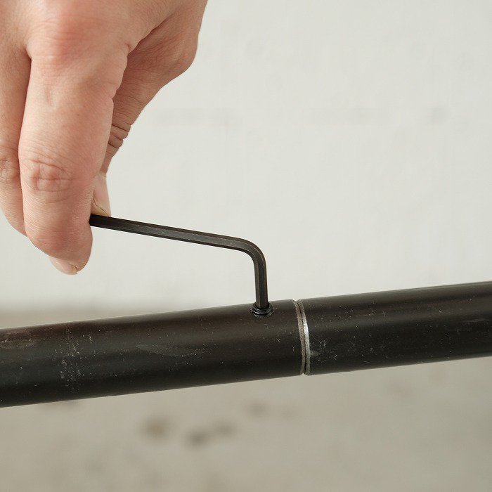 【BOU】錆びないコの字型天吊りハンガーバー(黒)<サイズオーダー>