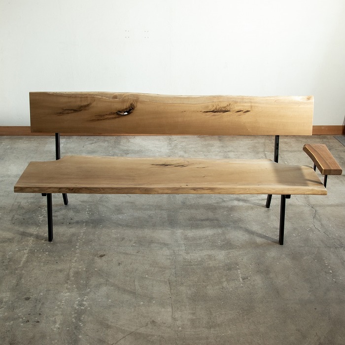 無垢天板 背付きベンチ 朴 W1825 | 家具,ソファ・ベンチ | オリジナル