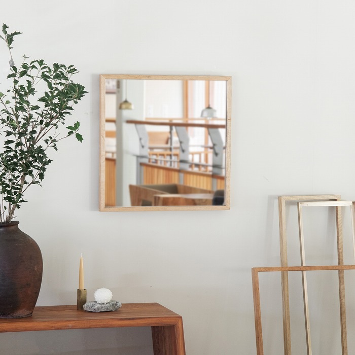 ナラのフレームミラー