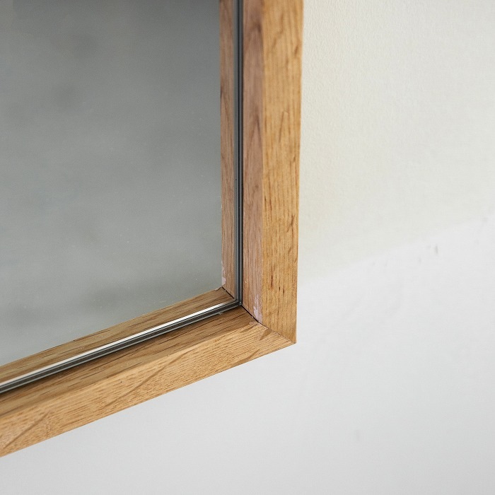 ナラのフレームミラー