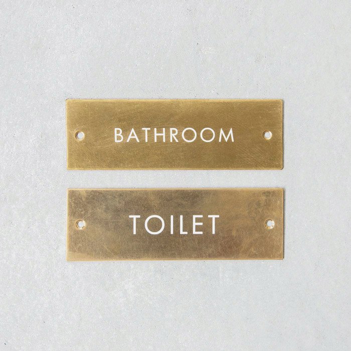 ネームサイン TOILET ／BATHROOM（真鍮）