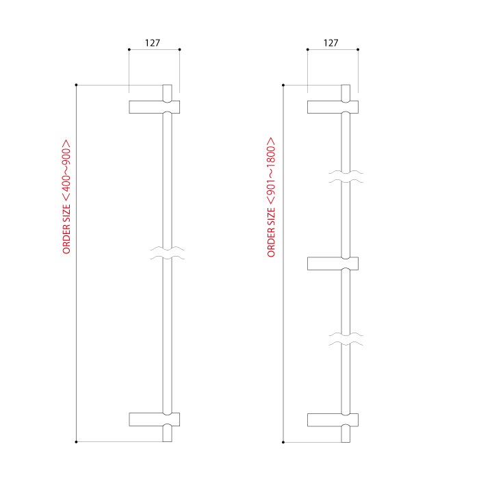 真鍮 オフセットドアハンドル<サイズオーダー>