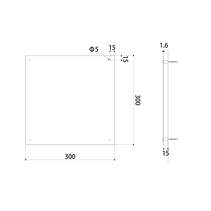 壁面看板 300×300(サビ鉄)
