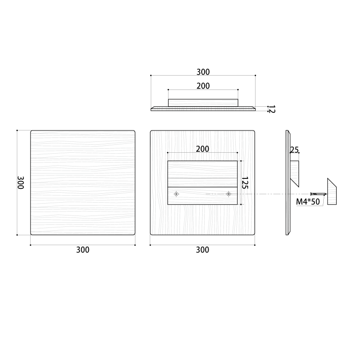 杉壁面看板 300×300
