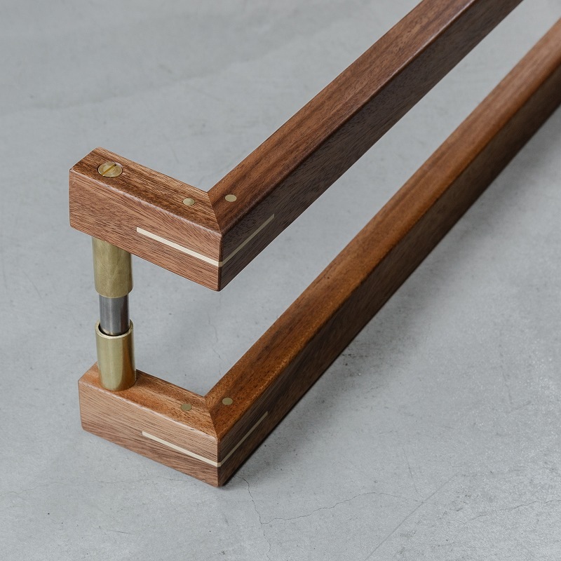 木製 オフセットドアハンドル モンキーポッド