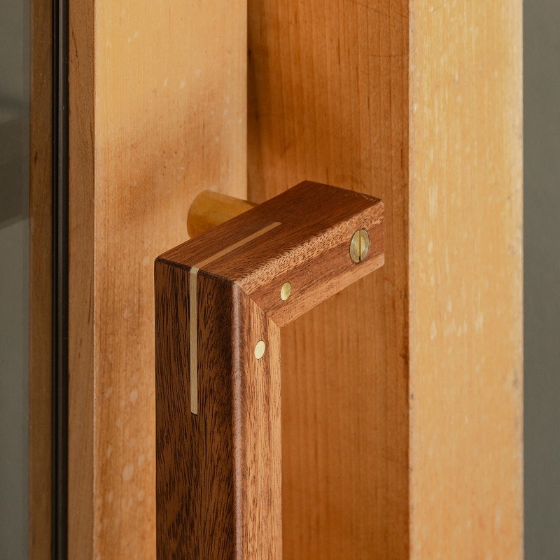 木製 オフセットドアハンドル モンキーポッド