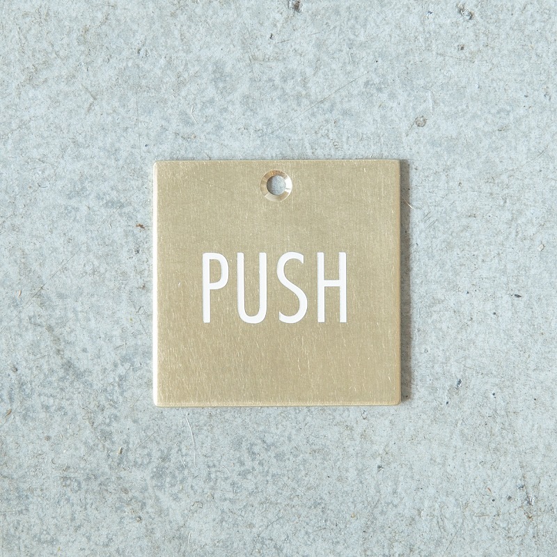 idntt ヒジュ サインポラ ピクトサイン PUSH／PULL（真鍮） | 看板,サインプレート | オリジナル