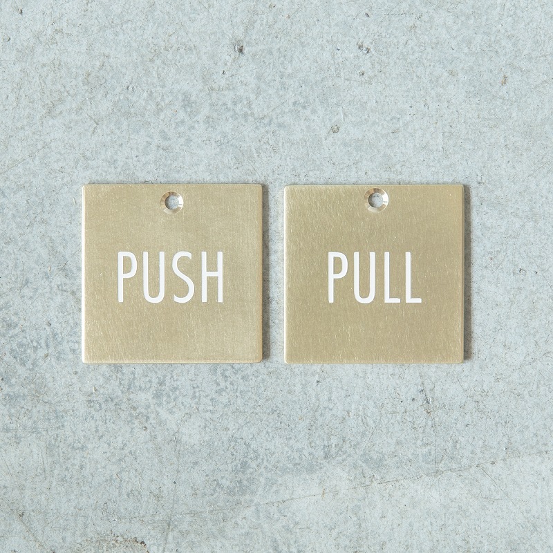 ピクトサイン PUSH／PULL（真鍮） | 看板,サインプレート | オリジナル