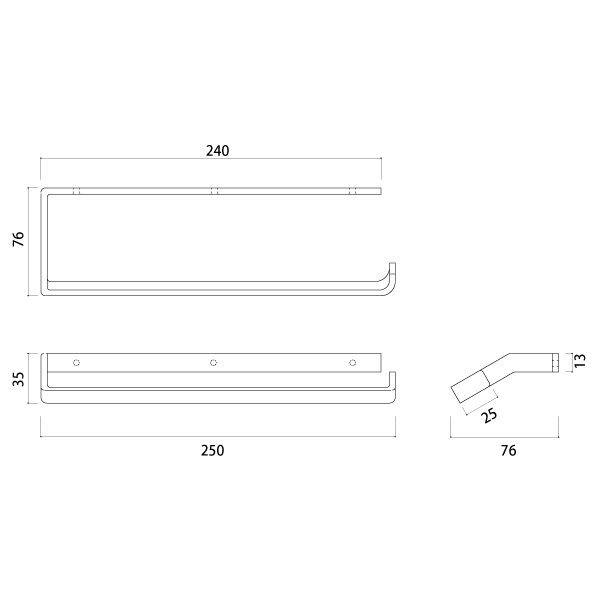 ペーパーホルダー壁付け（鉄）
