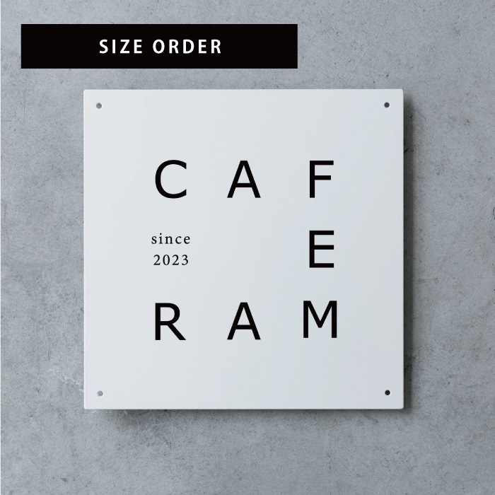 壁面看板 (白)<サイズオーダー>サイン有り