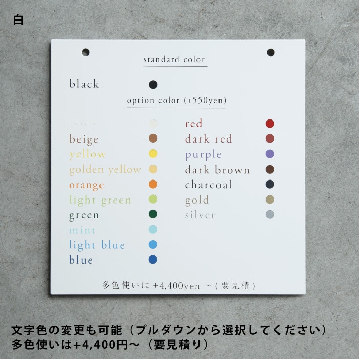 表札/看板 サインカラー変更 | オプション品一覧,表札・看板