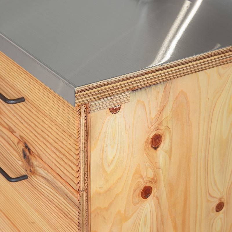 <プランニング>杉のバックキッチン収納