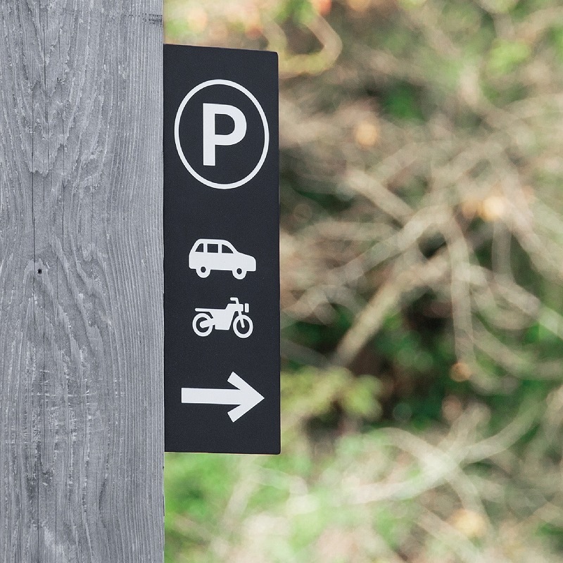 錆びないプレート 突き出しサイン（ブラック）