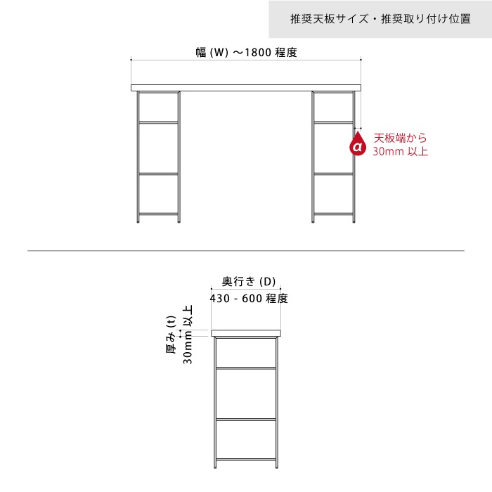 L型 カウンターテーブル脚