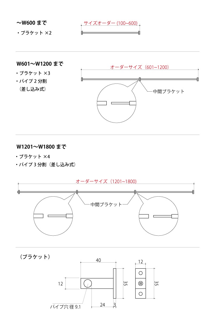 【KAKU】レードルハンガー(真鍮)<サイズオーダー>