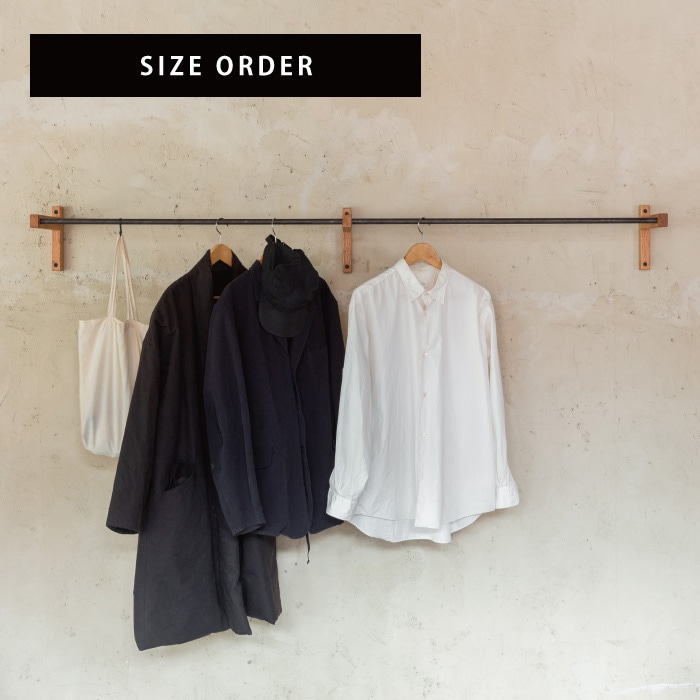 上手工作所 コートハンガー 木製 壁付けコートハンガー（鉄）＜サイズオーダー＞ | サイズオーダー