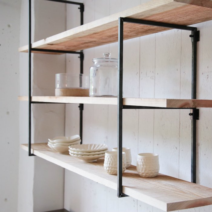 天吊り・壁付け両用シェルフ（鉄）