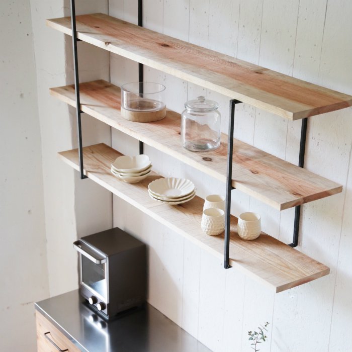 天吊り・壁付け両用シェルフ（鉄）