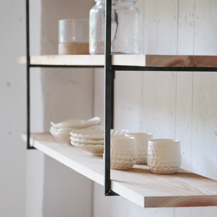 天吊り・壁付け両用シェルフ（鉄）