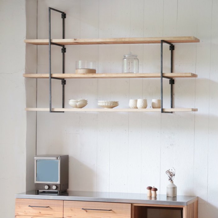 天吊り・壁付け両用シェルフ（鉄）