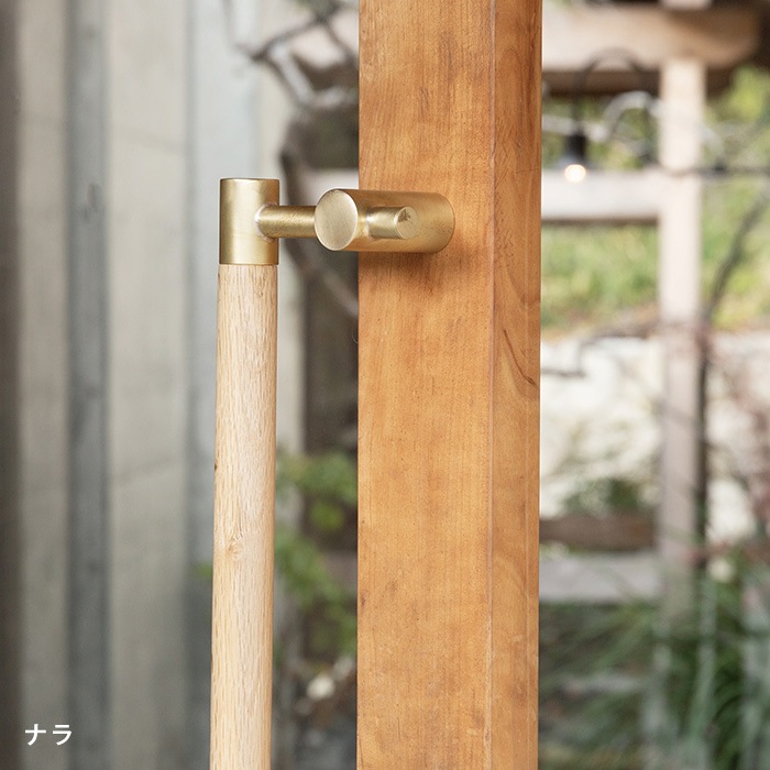 真鍮 オフセット木製ドアハンドル