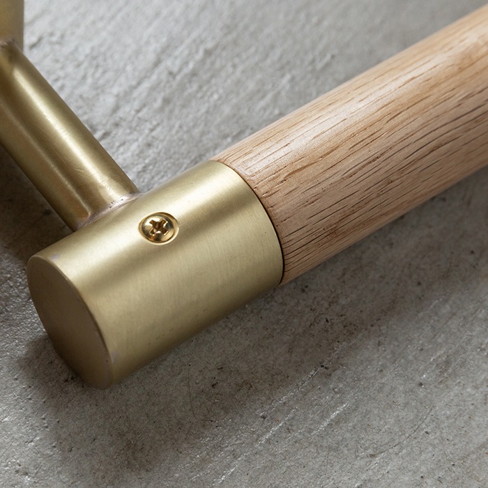 真鍮 オフセット木製ドアハンドル