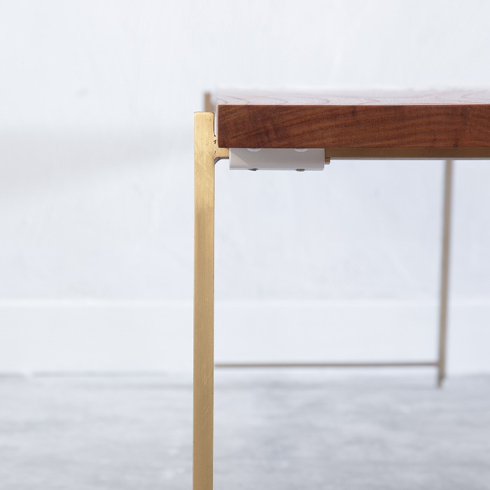 けやき棚 無垢天板 ケヤキ 一段棚（真鍮） | 家具,棚板・シェルフ