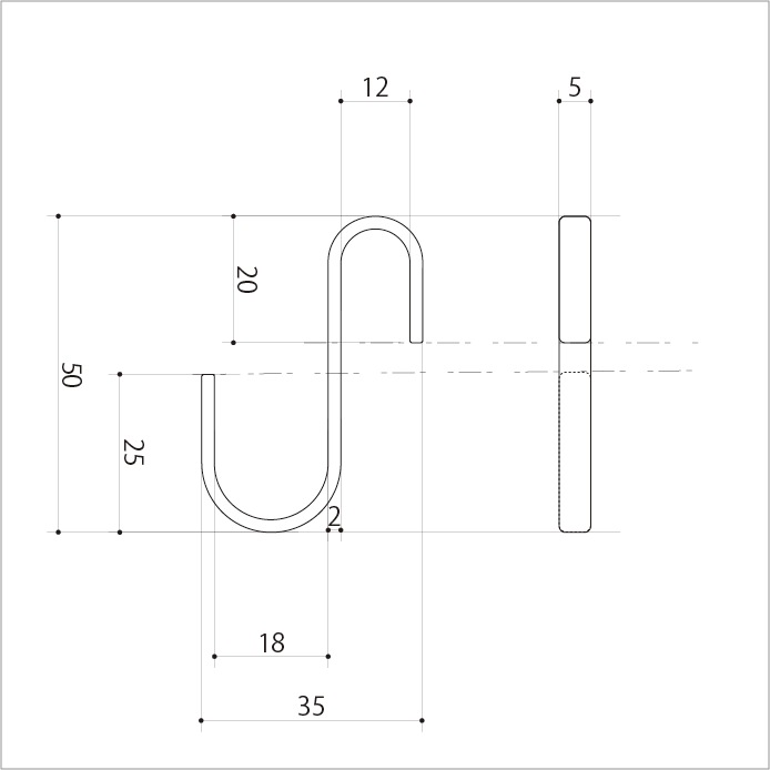 9-17mmパイプ用 Sフック（3個セット）