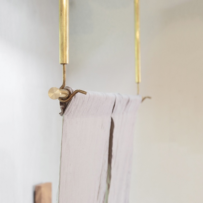 Swan】のれん掛けセット ロング（真鍮） | 金物,カーテンレール,のれん