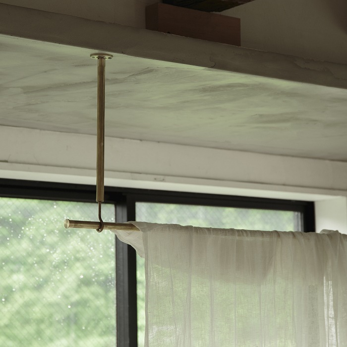 Swan】のれん掛けセット ロング（真鍮） | 金物,カーテンレール,のれん